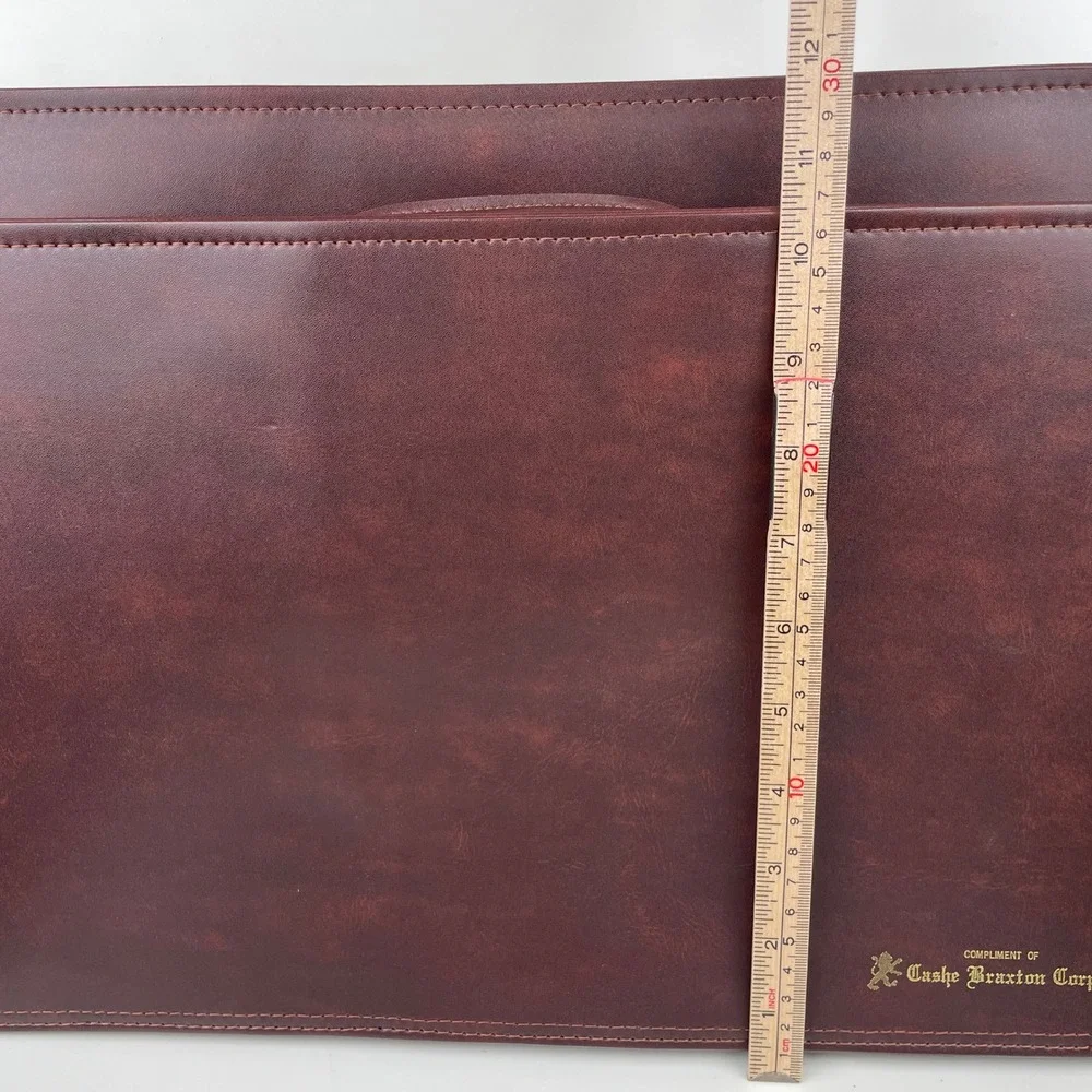 Vintage Cashe Braxton Corp Burgundy Portfolio Briefcase Retractable Handles Zip